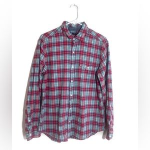 Gap Men’s Button Down Red Plaid Shirt Size Large